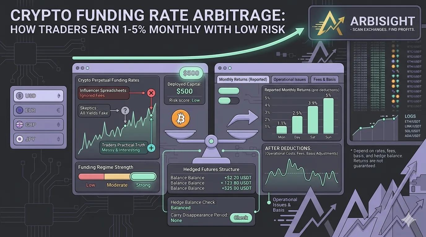 Crypto Funding Rate Arbitrage: How Traders Earn 1–5% Monthly With Low Risk