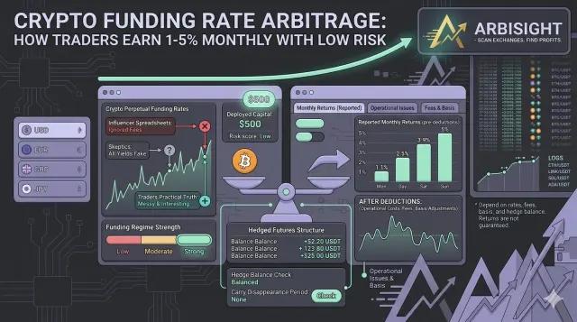 Crypto Funding Rate Arbitrage: How Traders Earn 1–5% Monthly With Low Risk