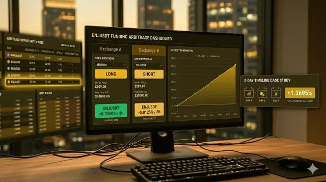 $136.95 on $10k (3 Days) — ENJUSDT Funding Arbitrage Case Study (BTSE Long / BITUNIX Short)